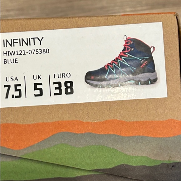 Women's Athletic Hiking Shoes - Navy and Pink - Picture 3 of 9